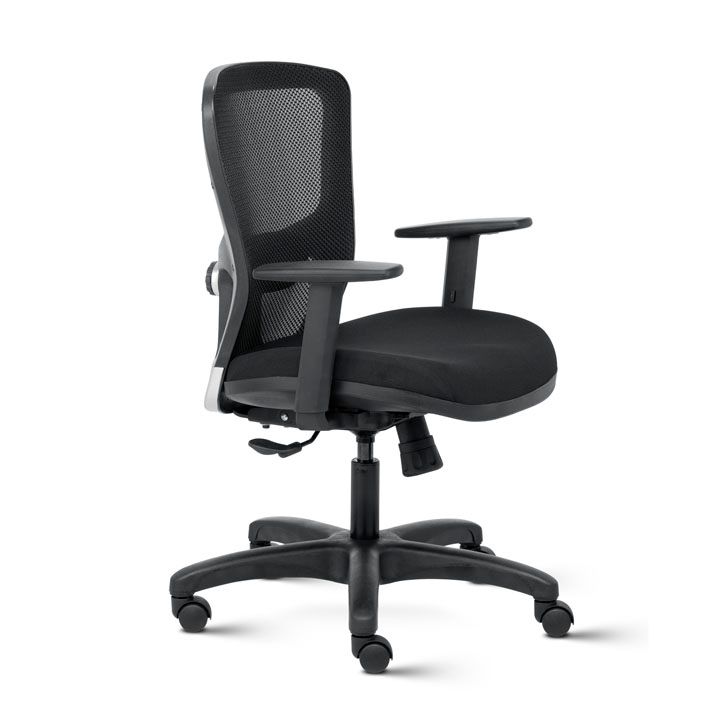 Fluid Mid Back Ergonomic Chair with Single Lock & Adjustable Arms