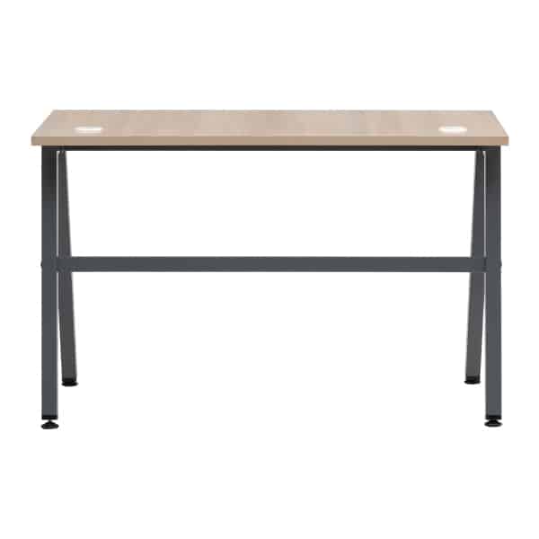 ANGLE–Office Table - 4 Feet (L) X 2 Feet (W) with Grey powder coating and Accacia shade top - Transteel