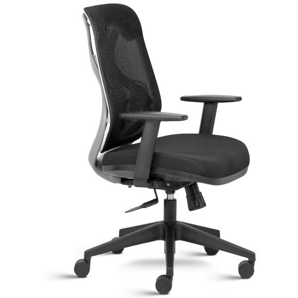 Suit (Grey Frame) Mid Back Mesh Backrest Ergonomic Chair with adjustable Arms