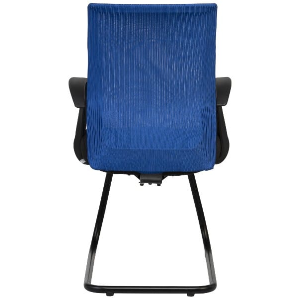 ATOS – Blue Low Back Mesh Visitor Chair with Arms – Transteel